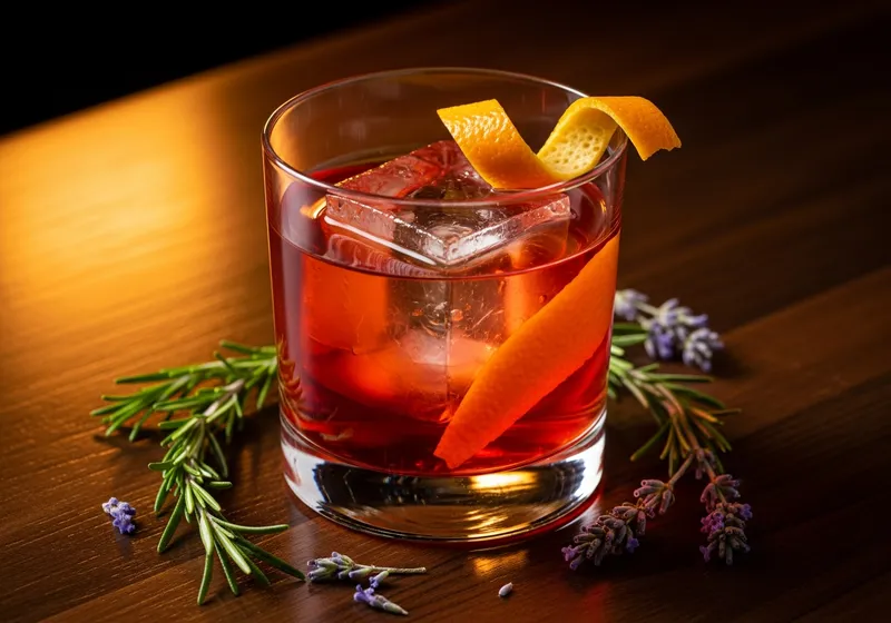 Spring Negroni cocktail